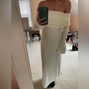 Off shoulder sweater dress